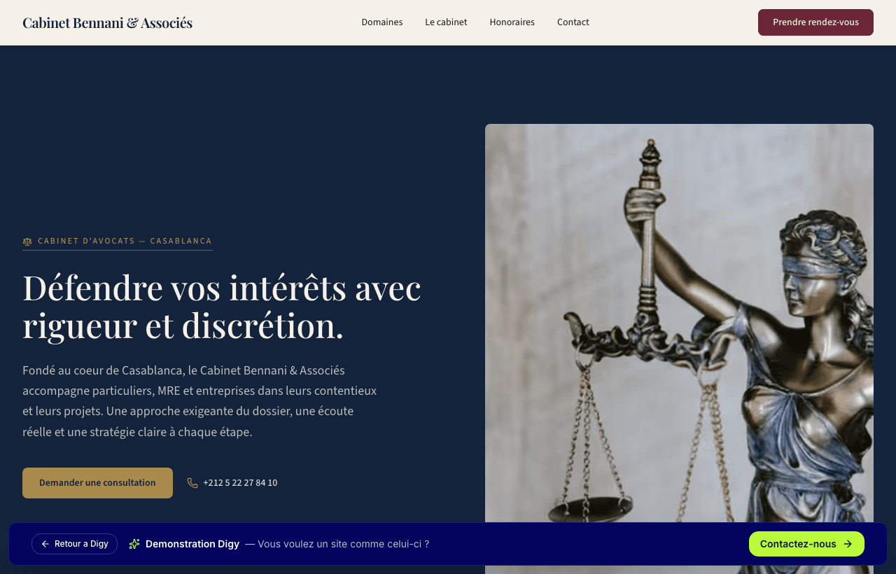 Aperçu du site Cabinet Bennani & Associés