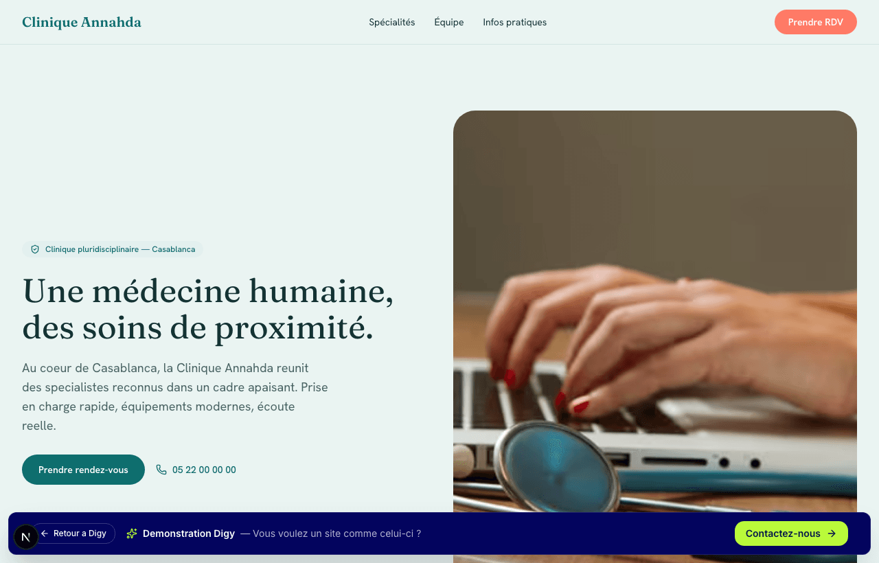 Aperçu du site Clinique Annahda