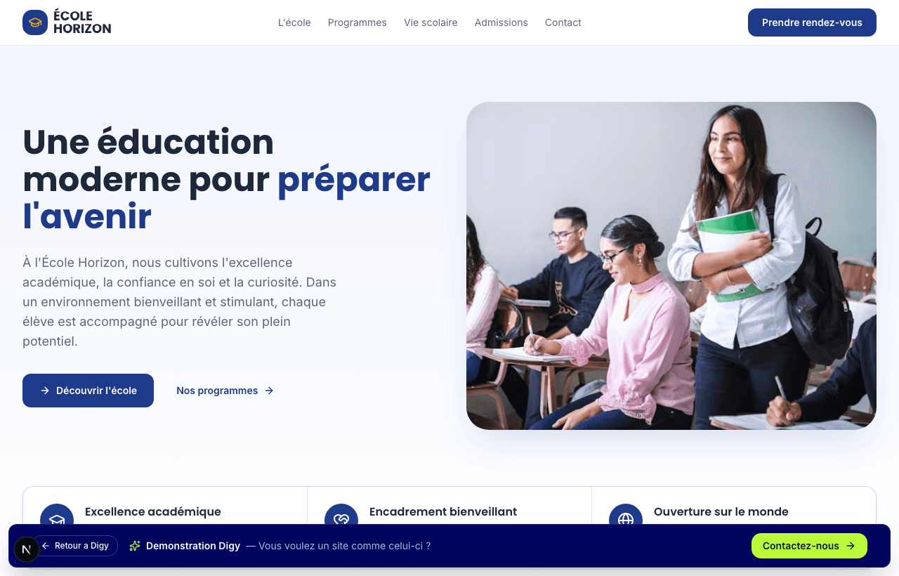 Aperçu du site École Horizon