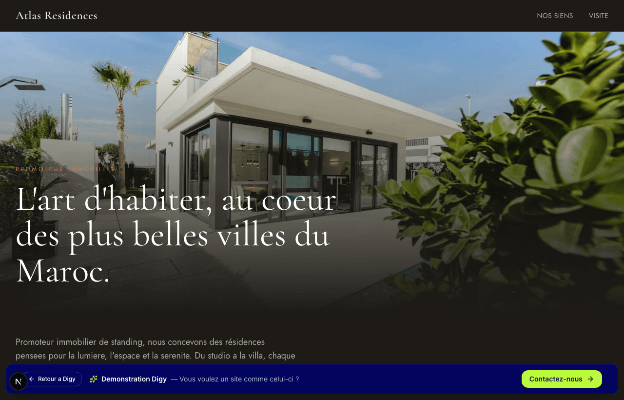 Aperçu du site Atlas Residences